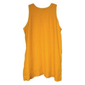 J. Crew Yellow Gold Beauchamp Linen Button Back Shift Sheath Dress EUC